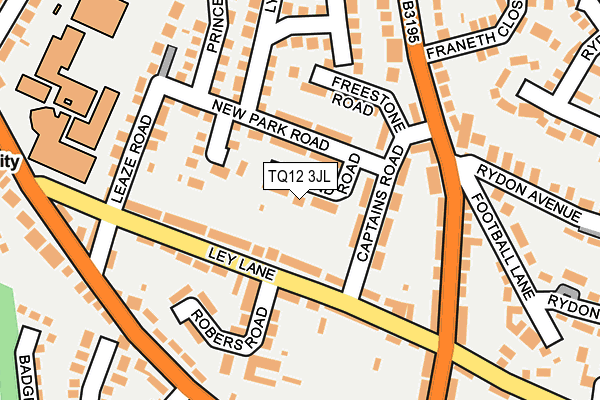 TQ12 3JL map - OS OpenMap – Local (Ordnance Survey)