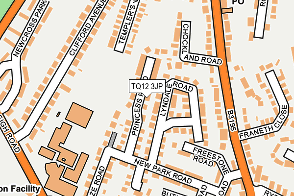 TQ12 3JP map - OS OpenMap – Local (Ordnance Survey)