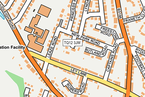 TQ12 3JW map - OS OpenMap – Local (Ordnance Survey)