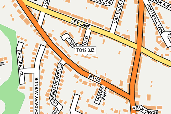 TQ12 3JZ map - OS OpenMap – Local (Ordnance Survey)