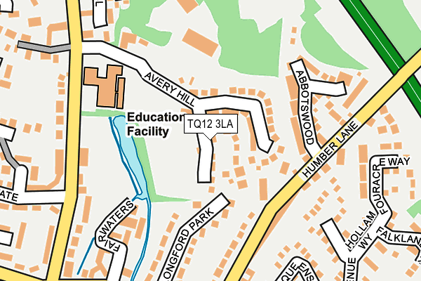 TQ12 3LA map - OS OpenMap – Local (Ordnance Survey)