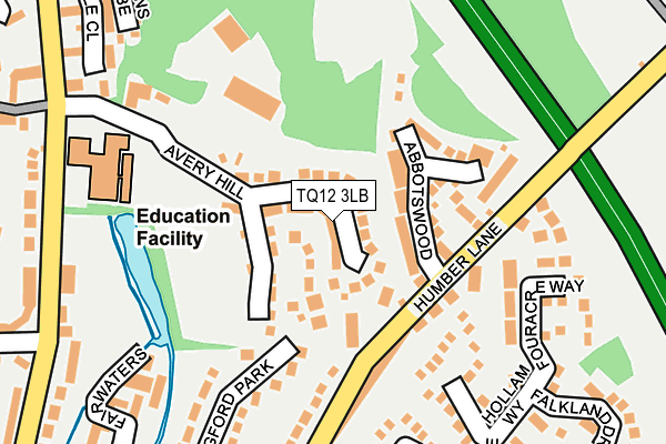TQ12 3LB map - OS OpenMap – Local (Ordnance Survey)