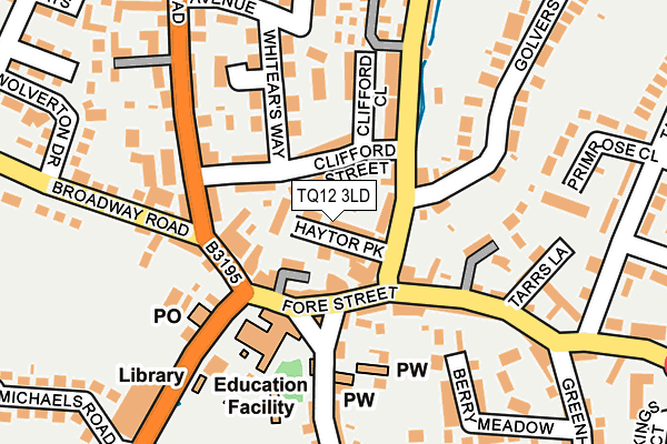 TQ12 3LD map - OS OpenMap – Local (Ordnance Survey)