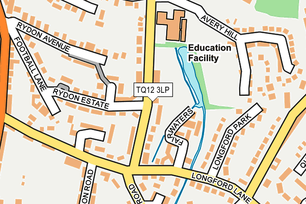 TQ12 3LP map - OS OpenMap – Local (Ordnance Survey)
