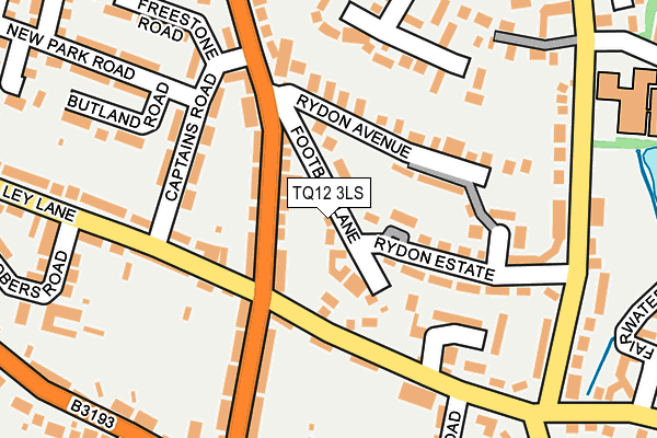 TQ12 3LS map - OS OpenMap – Local (Ordnance Survey)