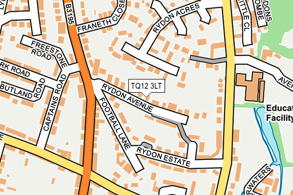 TQ12 3LT map - OS OpenMap – Local (Ordnance Survey)