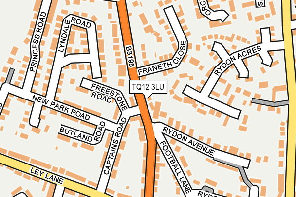 TQ12 3LU map - OS OpenMap – Local (Ordnance Survey)