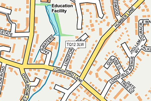 TQ12 3LW map - OS OpenMap – Local (Ordnance Survey)