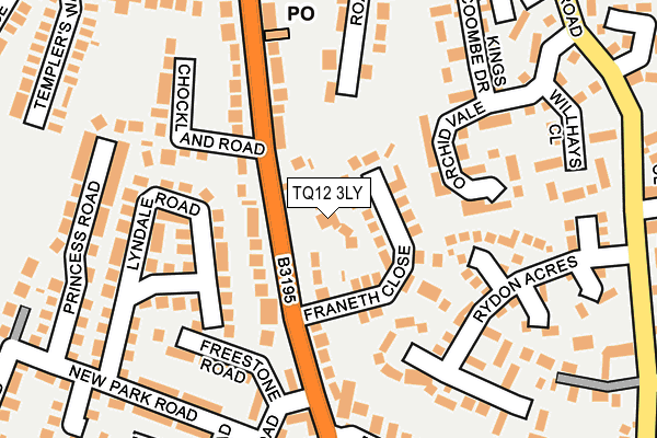 TQ12 3LY map - OS OpenMap – Local (Ordnance Survey)