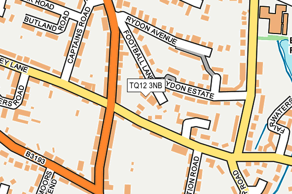 TQ12 3NB map - OS OpenMap – Local (Ordnance Survey)