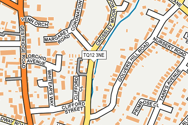 TQ12 3NE map - OS OpenMap – Local (Ordnance Survey)