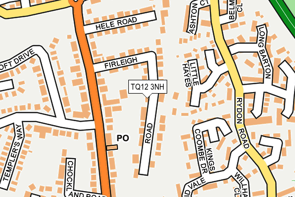 TQ12 3NH map - OS OpenMap – Local (Ordnance Survey)