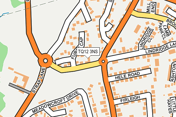 TQ12 3NS map - OS OpenMap – Local (Ordnance Survey)