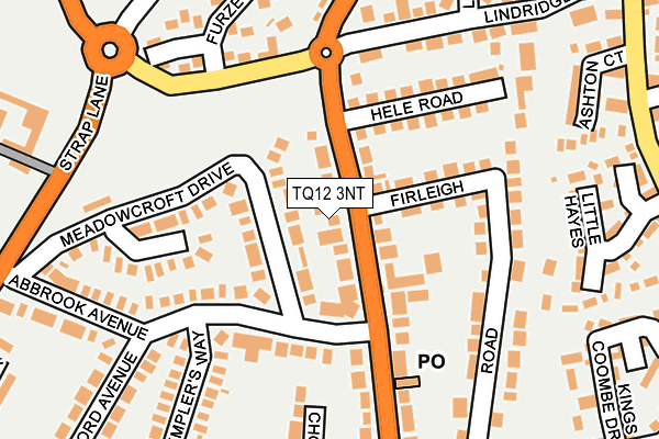 TQ12 3NT map - OS OpenMap – Local (Ordnance Survey)