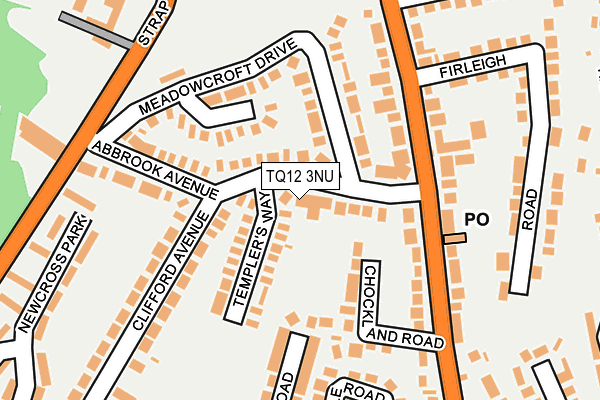 TQ12 3NU map - OS OpenMap – Local (Ordnance Survey)