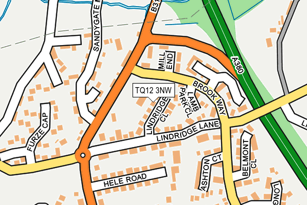 TQ12 3NW map - OS OpenMap – Local (Ordnance Survey)