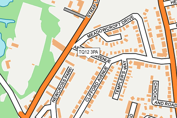 TQ12 3PA map - OS OpenMap – Local (Ordnance Survey)