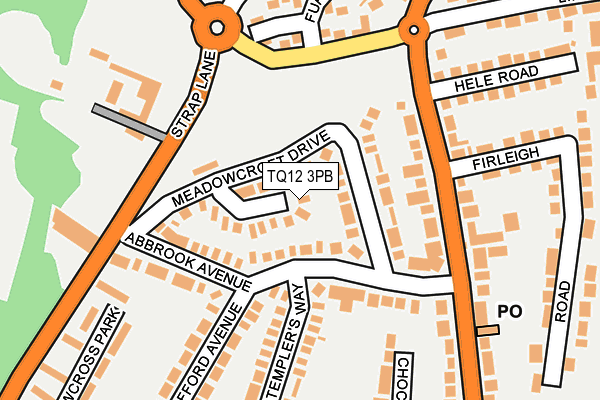 TQ12 3PB map - OS OpenMap – Local (Ordnance Survey)