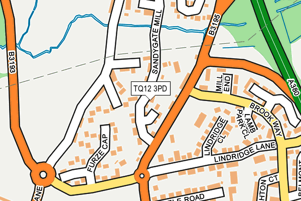 TQ12 3PD map - OS OpenMap – Local (Ordnance Survey)