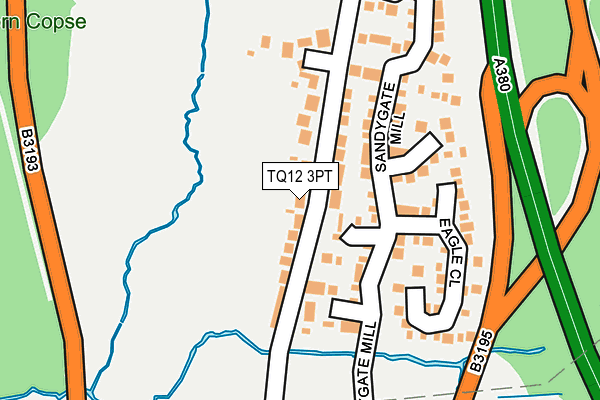 TQ12 3PT map - OS OpenMap – Local (Ordnance Survey)