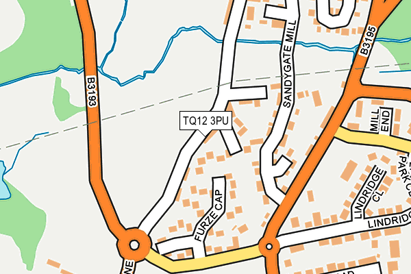 TQ12 3PU map - OS OpenMap – Local (Ordnance Survey)