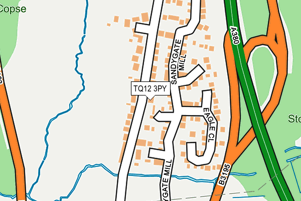 TQ12 3PY map - OS OpenMap – Local (Ordnance Survey)