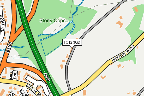 TQ12 3QD map - OS OpenMap – Local (Ordnance Survey)