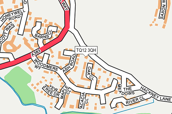 TQ12 3QH map - OS OpenMap – Local (Ordnance Survey)