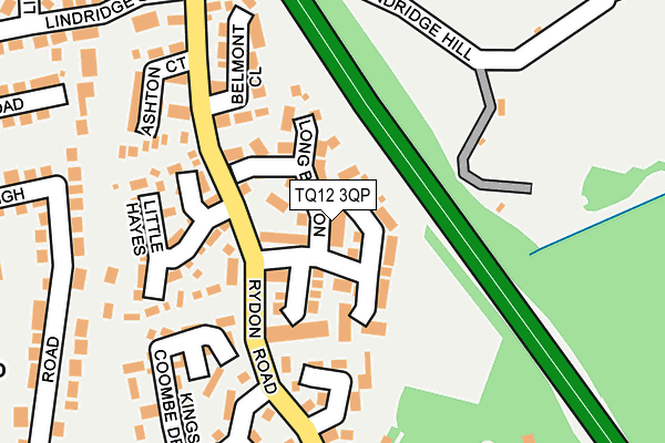 TQ12 3QP map - OS OpenMap – Local (Ordnance Survey)