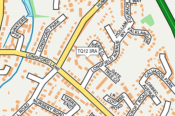 TQ12 3RA map - OS OpenMap – Local (Ordnance Survey)