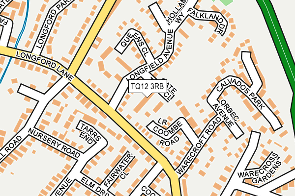 TQ12 3RB map - OS OpenMap – Local (Ordnance Survey)