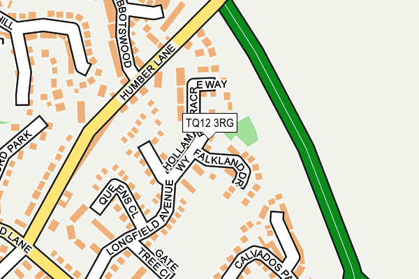 TQ12 3RG map - OS OpenMap – Local (Ordnance Survey)