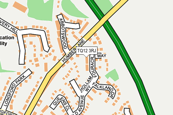 TQ12 3RJ map - OS OpenMap – Local (Ordnance Survey)