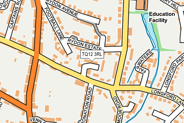 TQ12 3RL map - OS OpenMap – Local (Ordnance Survey)