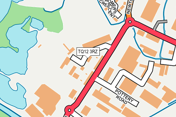 TQ12 3RZ map - OS OpenMap – Local (Ordnance Survey)