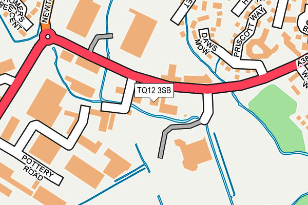 TQ12 3SB map - OS OpenMap – Local (Ordnance Survey)
