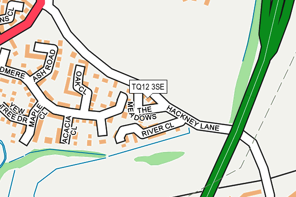 TQ12 3SE map - OS OpenMap – Local (Ordnance Survey)