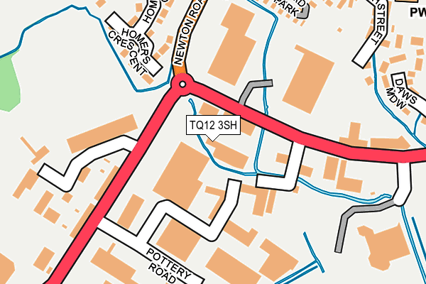 TQ12 3SH map - OS OpenMap – Local (Ordnance Survey)