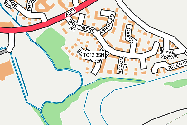 TQ12 3SN map - OS OpenMap – Local (Ordnance Survey)