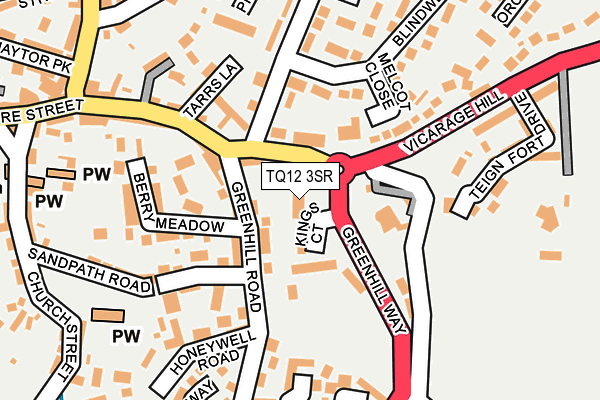 TQ12 3SR map - OS OpenMap – Local (Ordnance Survey)