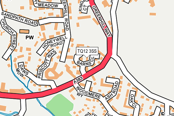 TQ12 3SS map - OS OpenMap – Local (Ordnance Survey)