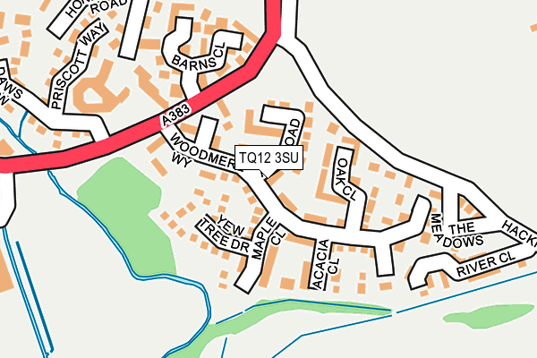 TQ12 3SU map - OS OpenMap – Local (Ordnance Survey)