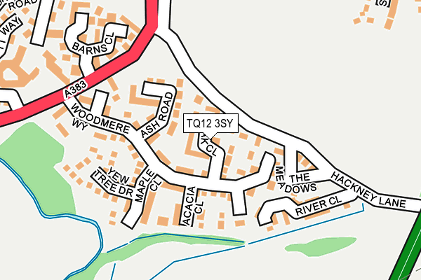 TQ12 3SY map - OS OpenMap – Local (Ordnance Survey)
