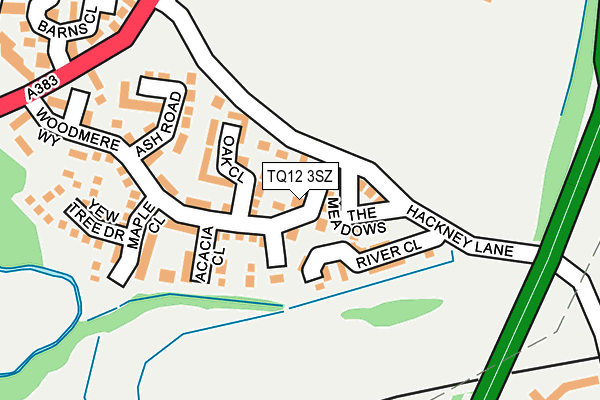TQ12 3SZ map - OS OpenMap – Local (Ordnance Survey)