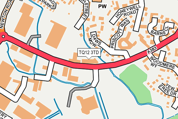 TQ12 3TD map - OS OpenMap – Local (Ordnance Survey)
