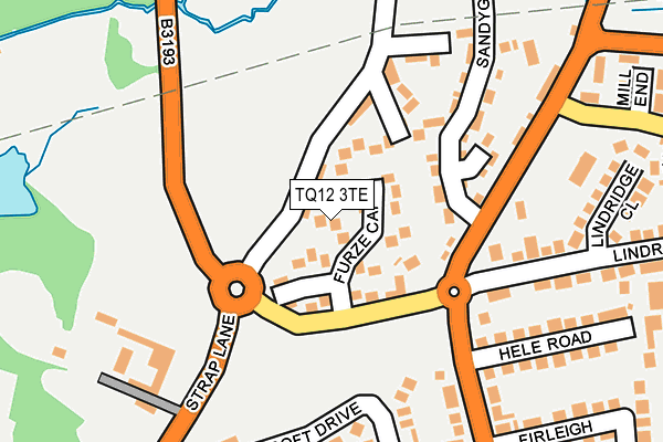 TQ12 3TE map - OS OpenMap – Local (Ordnance Survey)