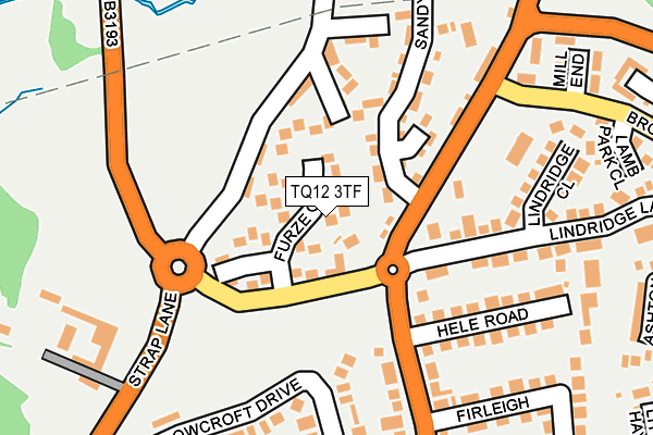 TQ12 3TF map - OS OpenMap – Local (Ordnance Survey)