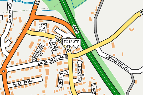 TQ12 3TP map - OS OpenMap – Local (Ordnance Survey)