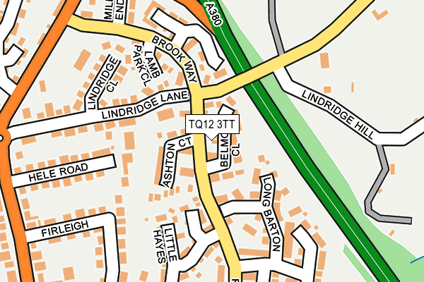 TQ12 3TT map - OS OpenMap – Local (Ordnance Survey)