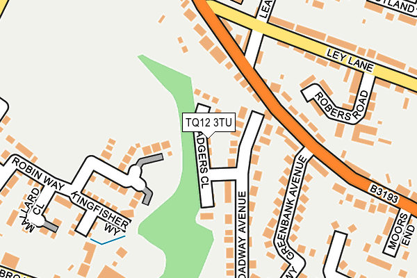 TQ12 3TU map - OS OpenMap – Local (Ordnance Survey)
